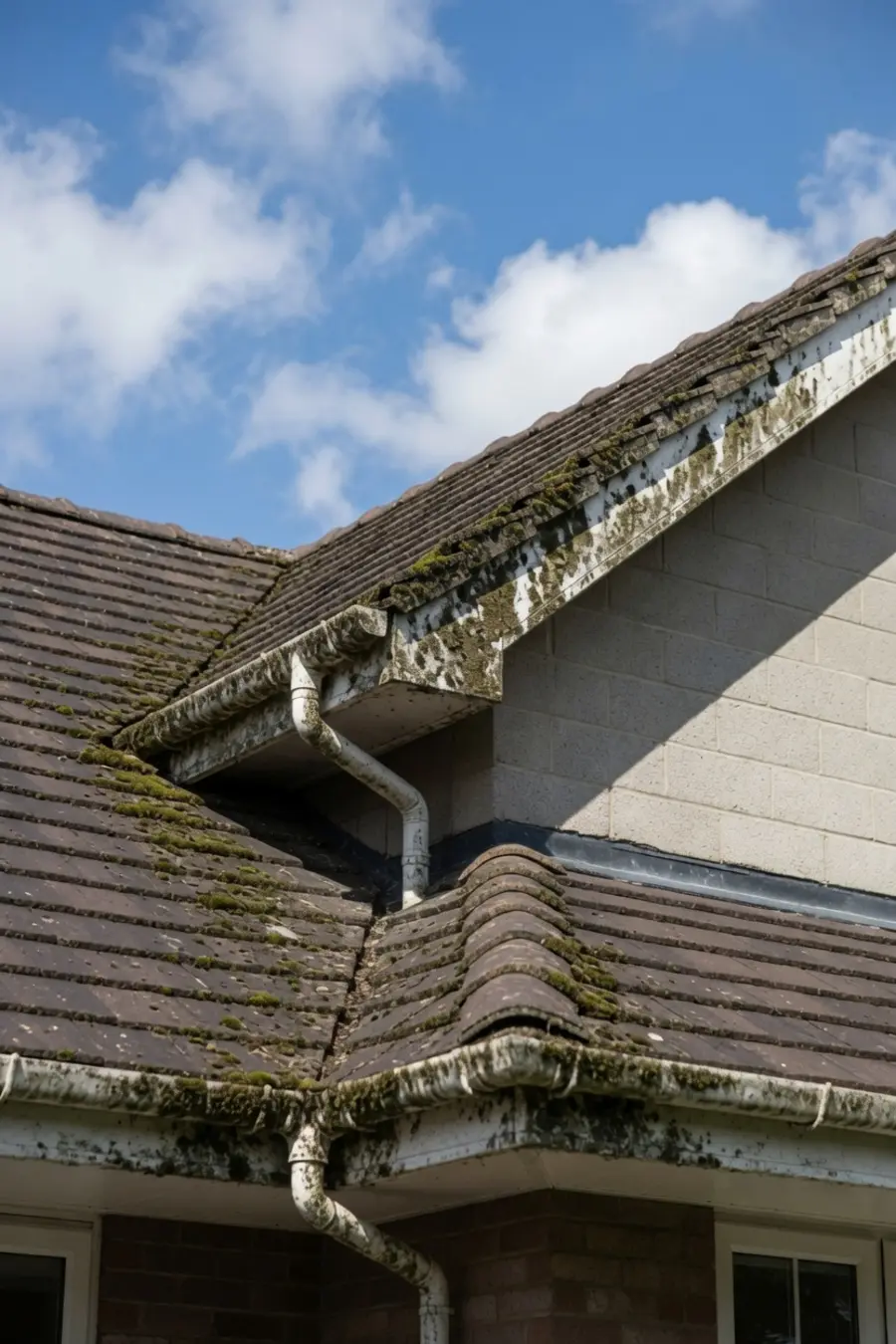 Gutter before cleaning